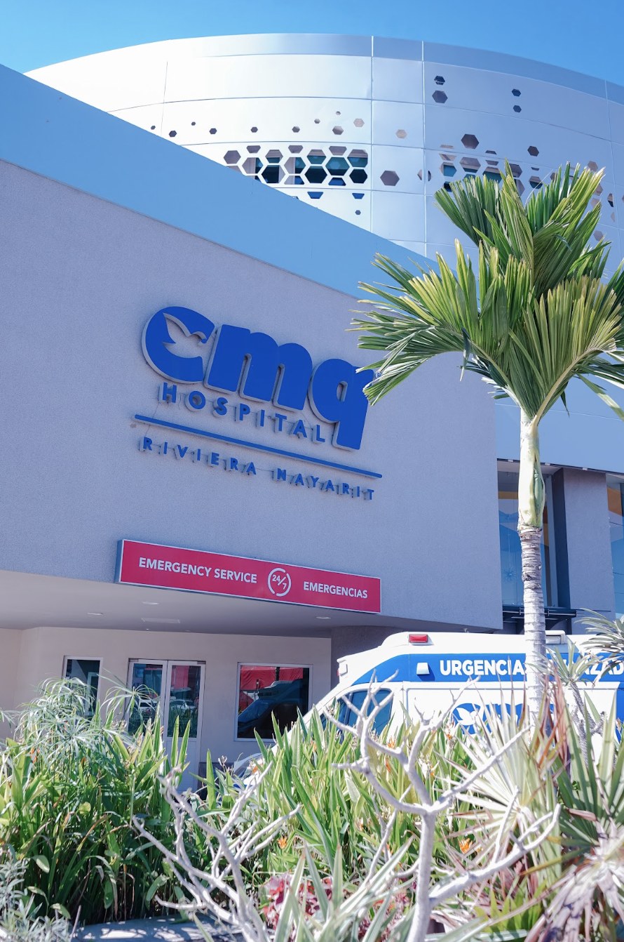 Fachada de CMQ Hospital Riviera Nayarit, sede de Ocuclinika